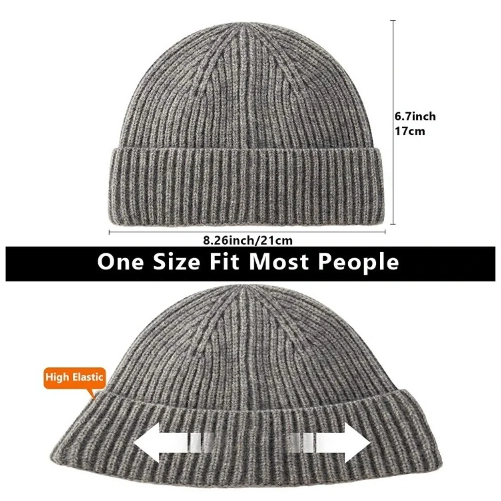 Orange Wool Watch Fisherman Beanie Cap